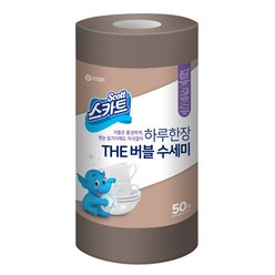 스카트 하루 한 장 The 버블 수세미 50p, 브라운, 50매, 1개