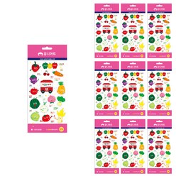 유니아트 1500 교육용 투명 스티커, 과일야채, 10개