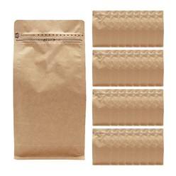 블레스팩 크라프트 박스 파우치 커피봉투 지퍼백 135 x 265 x 75 mm, 50매