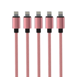 요이치 팔레트 애플8핀 고속충전 케이블 1m, 핑크, 5개