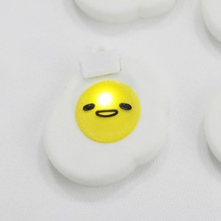 바이담수미 강아지 계란후라이 충전식 LED 하네스, 후라이눈감지마(화이트)