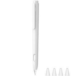 제이로드 애플펜슬 2세대 똑딱이 케이스 + 실리콘 펜팁캡 4p 세트, 화이트, 1세트