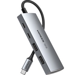 유그린 Gen2 10Gbps C타입 고속 멀티 USB3.2 허브 CM480, 메탈그레이, 2개