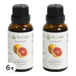 쟈니스헬리 아로마 에센셜 그레이프프루트 오일, 30ml, 6개