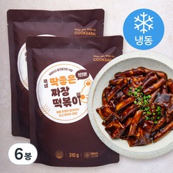 쿡생 딱좋은 1인분 짜장떡볶이 (냉동), 6봉, 310g