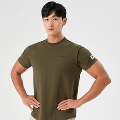 허그본 남성용 태극 데일리 머슬핏 스몰로고 반팔 티셔츠