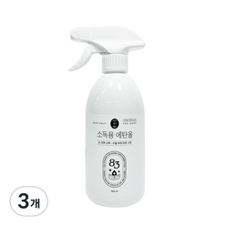 정말싫다세균 소독용 에탄올 스프레이 500ml, 3개