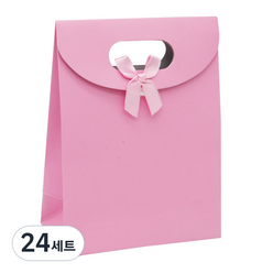 도나앤데코 엘라 리본장식 미니미 핸들상자 + 리본, 핑크, 24세트
