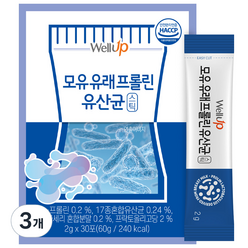로엘 웰업 모유 유래 프롤린 유산균 스틱 30p, 3개, 30g