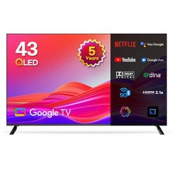 이노스 5년 무상AS 4K UHD QLED 구글 TV 43인치 티비, 108cm(43인치), G43QLED, 스탠드형, 고객직접설치