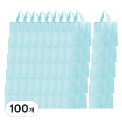 마켓감성 테이크아웃 컬러 포장 가방, 블루, 100개