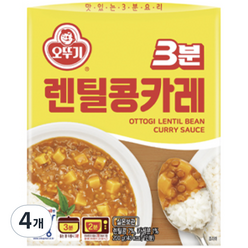 오뚜기 3분 렌틸카레, 200g, 4개