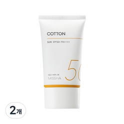 미샤 올 어라운드 세이프 블록 코튼선크림 SPF50+ PA++++, 2개, 50ml