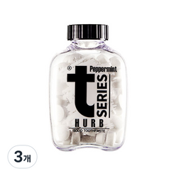 티시리즈 씹는 고체치약 보틀형 페퍼민트향 60정, 3개