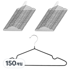 도도 논슬립 코팅 셔츠옷걸이, 블랙, 150개입