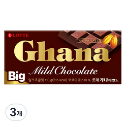 가나 빅 밀크 초콜릿, 110g, 3개