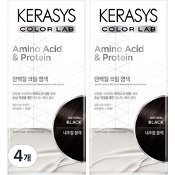 케라시스 단백질 크림 염모제 120g, 내추럴블랙, 4개