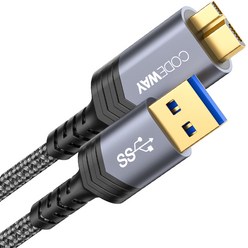 코드웨이 USB A to 마이크로B 외장하드 케이블, 0.3M, 1개