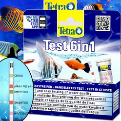 테트라 6 in1 테스터 /수족관 어항 수조 수질 테스트 측정 시약 키트 PH KH GH NO2 NO3 아질산염 암모니아
