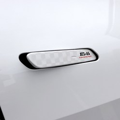 USK 기아 EV6 전용 도어외캐치 실외 도어 손잡이 보호필름 스티커 스크래치 기스방지 가드 커버 튜닝 DIY 익스테리어 차량용품, 블랙로고, 1개