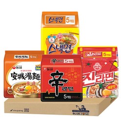 블루존 봉지라면 4종 (신라면5p + 안성탕면 5p + 진라면매운맛5P + 스낵면5P) 세트, 1세트