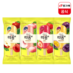 빙그레 따옴바 4종 딸기/사과/패션프루트/복숭아 x30개 /아이스크림, 30개, 75ml