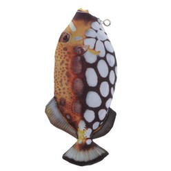 GHSHOP 귀여운 시뮬레이션 물고기 펜 메이크업 가방 케이스 지퍼 파우치, 다양한, 퍼퍼 26x12cm, 패브릭