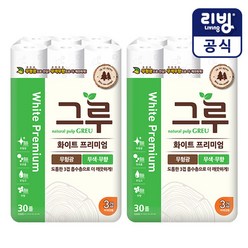 NEW그루 프리미엄 화이트 27M 30롤x2(총60롤), 2팩