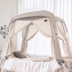 로티캠프 프리미엄 실내 사각 침대 방한 난방 텐트 더블 퀸 킹