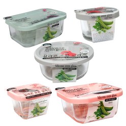 파미레 실리콘 오븐글라스 내열유리 냉동밥 보관 용기 이유식 찬통, 180ml, 직사각