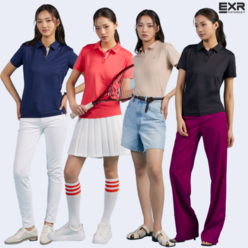 EXR EXR 여성 데일리 반팔 카라 티셔츠 4종택1