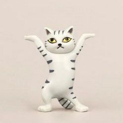 춤추는 고양이 펜 홀더 장난감 인형 장식 키우기 손 매혹적인 5 마리 운반 관 크로스 애니메이션 413593, grey