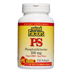 Natural Factors PS Phosphatidylserine 내추럴 팩터스 포스파티딜세린 100mg 120정, 1개, 1