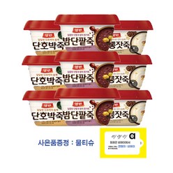 동원 양반죽 밤단팥죽3개+단호박죽3개+전통잣죽3개(물티슈 증정), 285g, 1세트