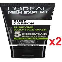 [영국발송] 2팩 로레알 맨 엑스퍼트 페이스워시 퓨어 차콜 블랙헤드 클랜저 Loreal Men Expert Face Wash Pure Charcoal, 2개