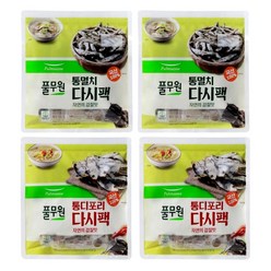 풀무원 통멸치다시팩 180g x 2개 + 통디포리다시팩 180g x 2개 육수팩 국물내기, 1세트, 720g