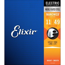 공식수입정품<br>Elixir - NANOWEB Electric Medium / 나노웹 일렉기타 스트링 011-049 (12102), *