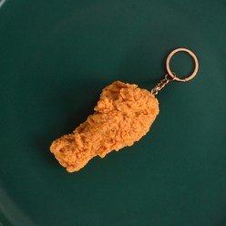 치킨 키링 통닭 키홀더 닭다리 열쇠고리 굿즈 음식 모형 가짜 이색 특이한 선물 닭튀김 인싸템 쓸모없는, 070330RM
