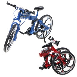 접이식 폴딩 자전거 미니어처 모형 바이크 다이캐스트, 블루