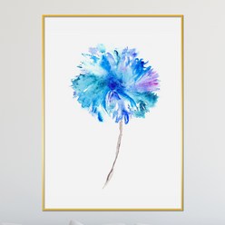아트블루 수채화 예쁜꽃 그림 북유럽 거실 인테리어 액자, 1_수채화 파란꽃