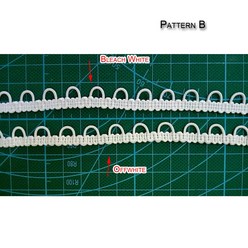10야드 팩 흰색 탄성 버튼 루프 테이프 맞춤형 색상 사용 가능, 패턴 B오프화이트