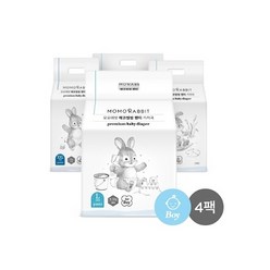 모모래빗 에코씽씽 팬티기저귀 남아용 4팩 (여름기저귀), L