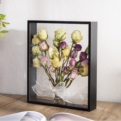 에프터글로우 드라이 플라워 보관 액자 부케 말린 꽃 보관함 25x30 cm 블랙 색상