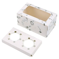 투명창 머핀 상자 컵케이크 타르트 (10P), T-대리석 2구, 10개