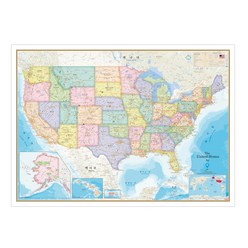 나우맵 미국지도 (도시별색상) 코팅 - 세계지도 여행 포스터