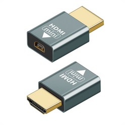 믹스MICS 알루미늄 HDMI v2.0 to Micro-HDMI Mini-HDMI 4K@60Hz 변환 젠더 HDMI 2.0출력 어댑터 연결 커넥터 1P, Micro(F)-HDMI(M), 1개