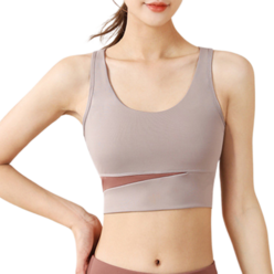 여성 스포츠 브라탑 심리스 노와이어 요가 브라 Women's sports bra