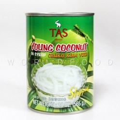 T.A.S Young Coconut Stripped in Syrup 영 코코넛 스트립 인 시럽, 565g, 1개