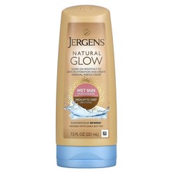 Jergens Natural Glow 웻 스킨 모이스처라이저 중간 피부 톤부터 어두운 피부 톤까지 7.5fl oz(221ml), 1개