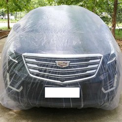 도매창고 자동차 투명 비닐커버 경차 승용차 SUV 승합차 차량용 커버 보호 덮개 페인트 먼지 오염방지, 1개